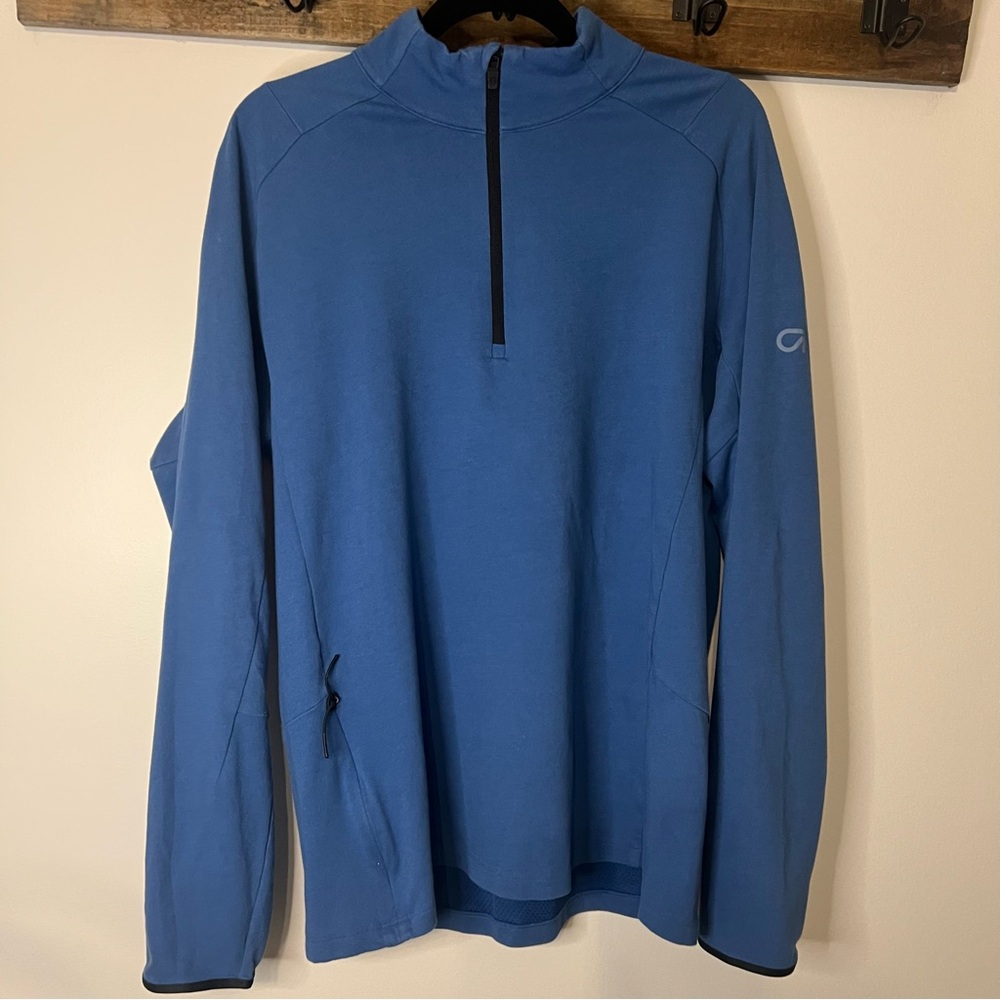 GapFit‎ Blue Half Zip Pullover Jacket Thumbholes Running Active Top Size Large